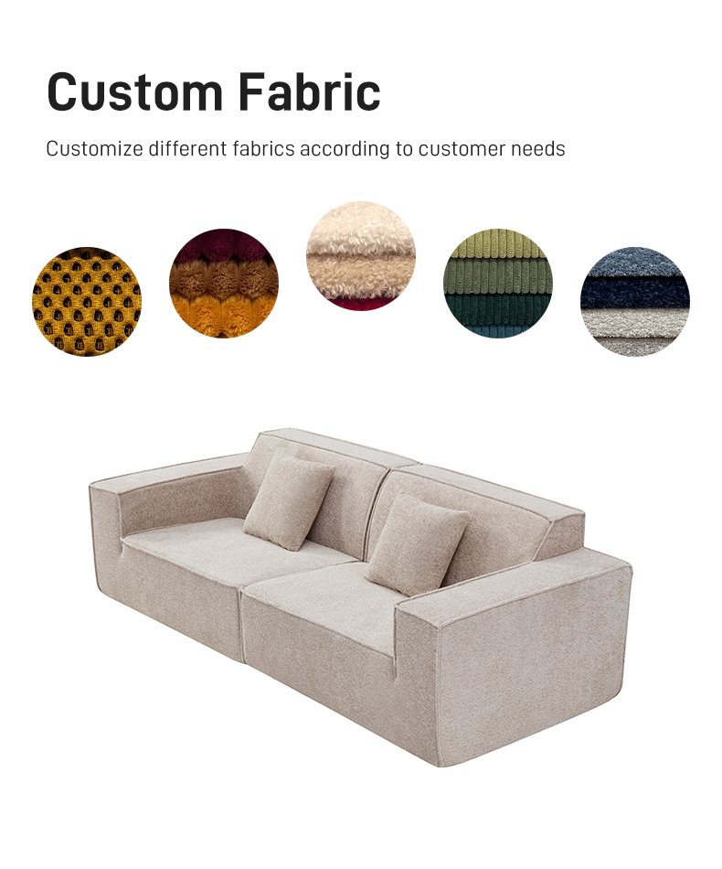 S206 Home Living Room Furniture Cotton Linen Flannel Fabric Compression Compressible Sofa Small Package Sofa Set Can Be Customized