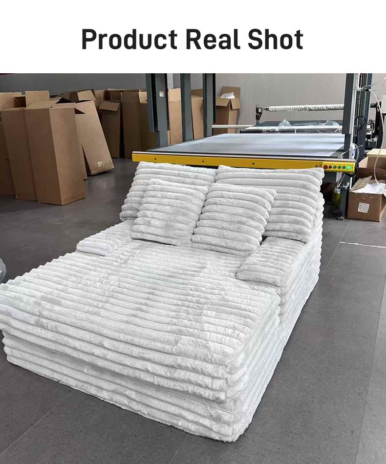 S239 Wholesale Corduroy Oversized Boneless Chaise Lounge Chair Couch Indoor Living Room Vacuum Compressed Sofa for Living Room