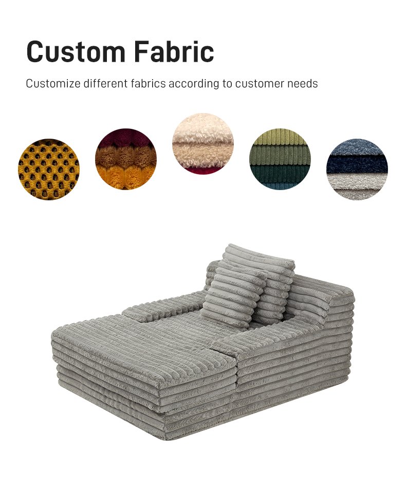 S239 Wholesale Corduroy Oversized Boneless Chaise Lounge Chair Couch Indoor Living Room Vacuum Compressed Sofa for Living Room
