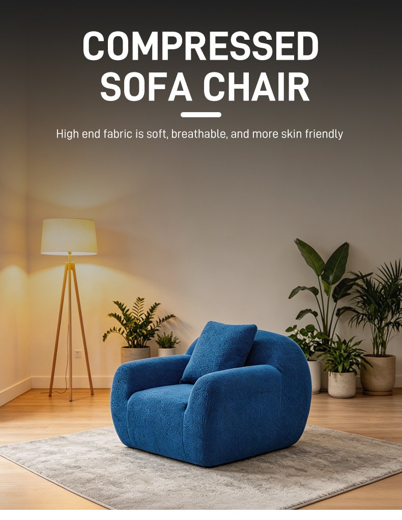 S243 13buy Modern Minimalist Single Person Leisure Sofa Chair Living Room Furniture Sponge Fabric Compression Lazy Armchair