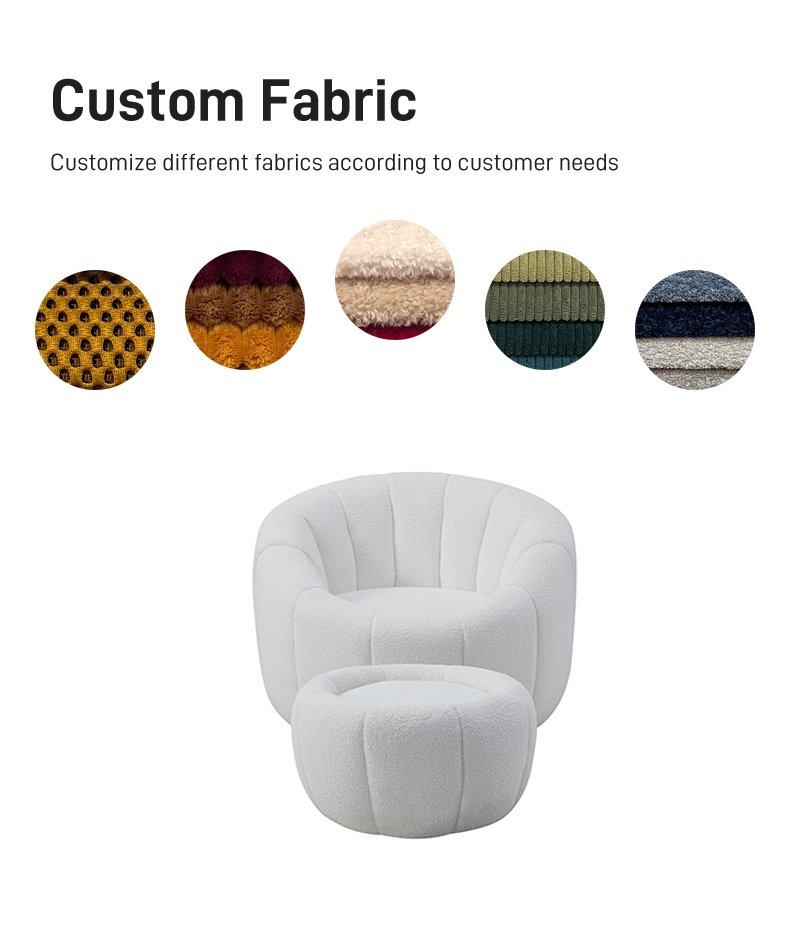 S215 Wholesale Vacuum Compressed Modern Round Foam Single Sofa Chair White Teddy Lazy Pumpkin Accent Sofa Chair