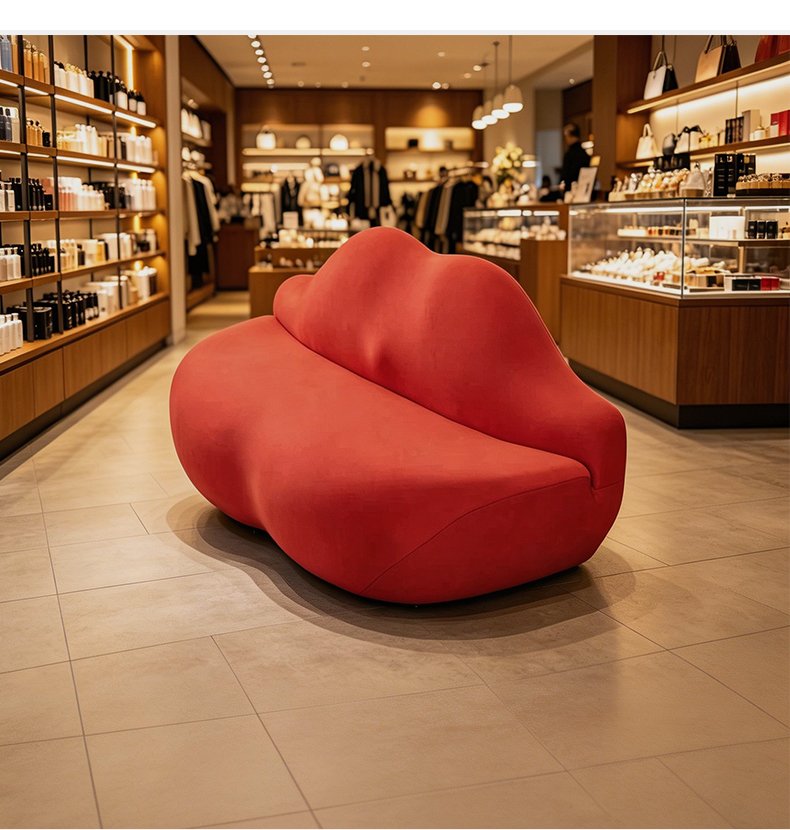 S253 Foreign Trade Hot Single Piece Sexy Red Lips Sofa Double Seat Designer Sofa Compression Packaging Color Size Can Be Customized