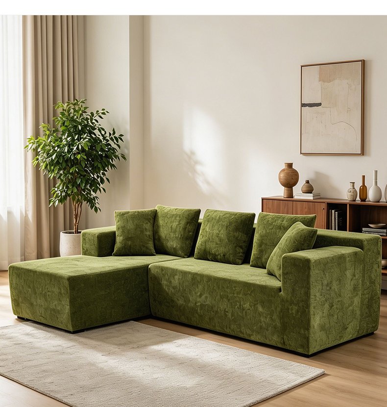S221 OEM Manufacturer Modern Fabric Sponge Filling L Shape Boneless Couch Vacuum Compressed Corner Sofa with Chaise Lounge