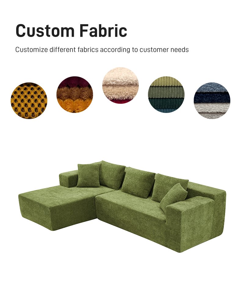S221 OEM Manufacturer Modern Fabric Sponge Filling L Shape Boneless Couch Vacuum Compressed Corner Sofa with Chaise Lounge