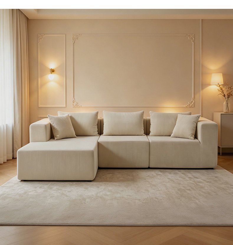 S238 Modular Corduroy Fabric Sofa Section Living Room Sofa for Villas Home Theater Sofa Factory Wholesale on Sale Free Combination