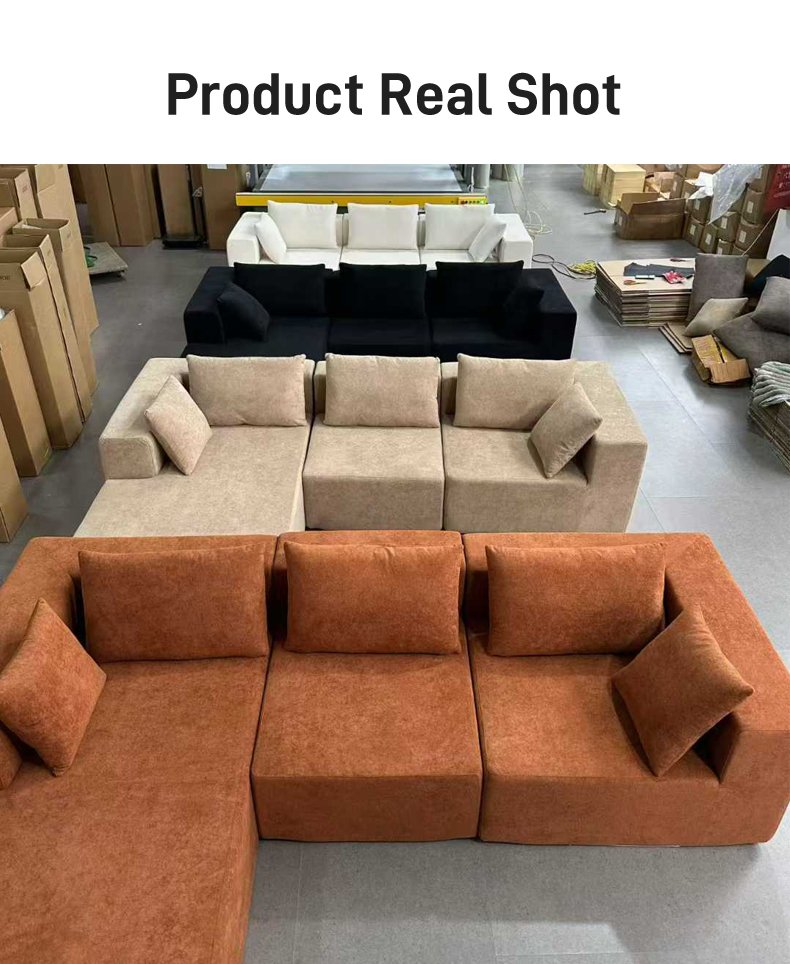 S238 Modular Corduroy Fabric Sofa Section Living Room Sofa for Villas Home Theater Sofa Factory Wholesale on Sale Free Combination