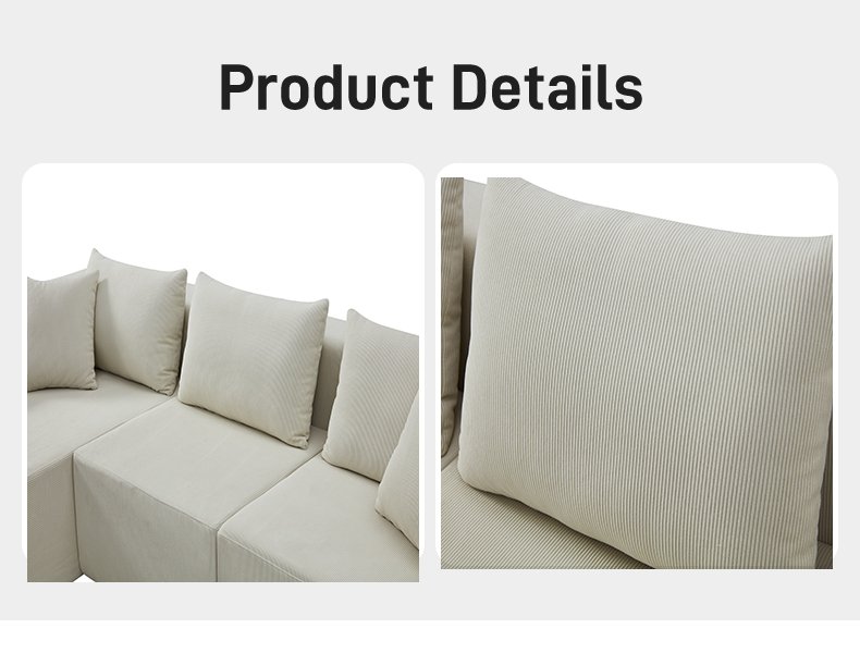 S238 Modular Corduroy Fabric Sofa Section Living Room Sofa for Villas Home Theater Sofa Factory Wholesale on Sale Free Combination