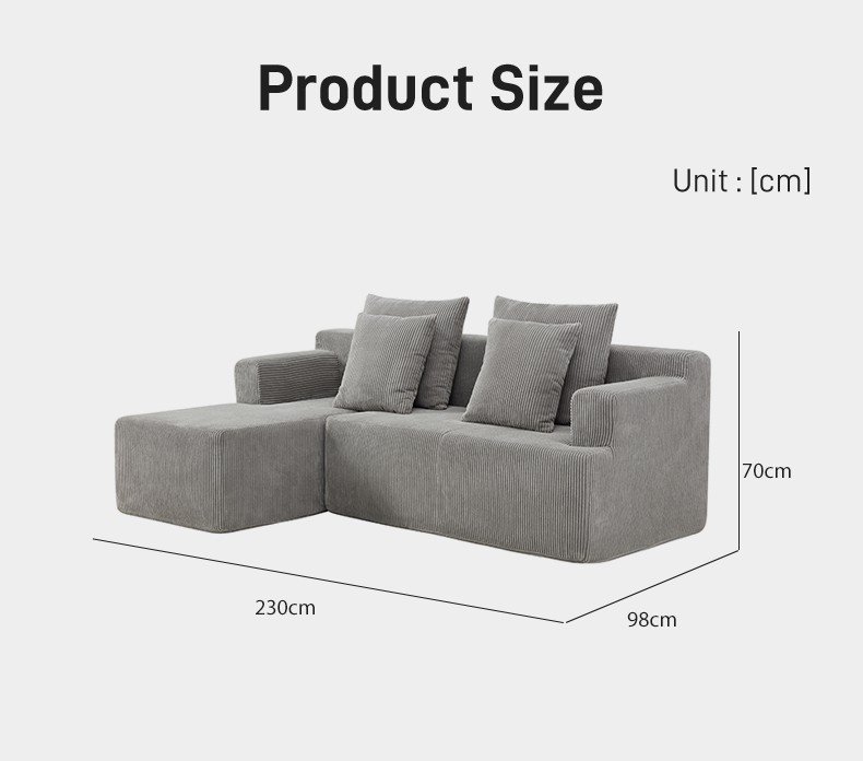 S240 OEM Factory Corduroy Fabric Foam Small Corner L Shape 3 Seater Vacuum Sofa Space Saving Compressed Sectional Sofa
