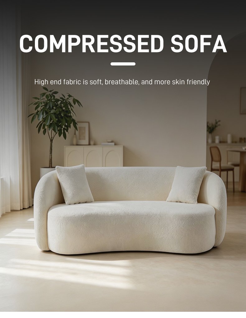 S252-3 Customizable New Sofa Set Curved Backrest Design Living Room Furniture for Apartment Use for Foreign Trade Compression Function