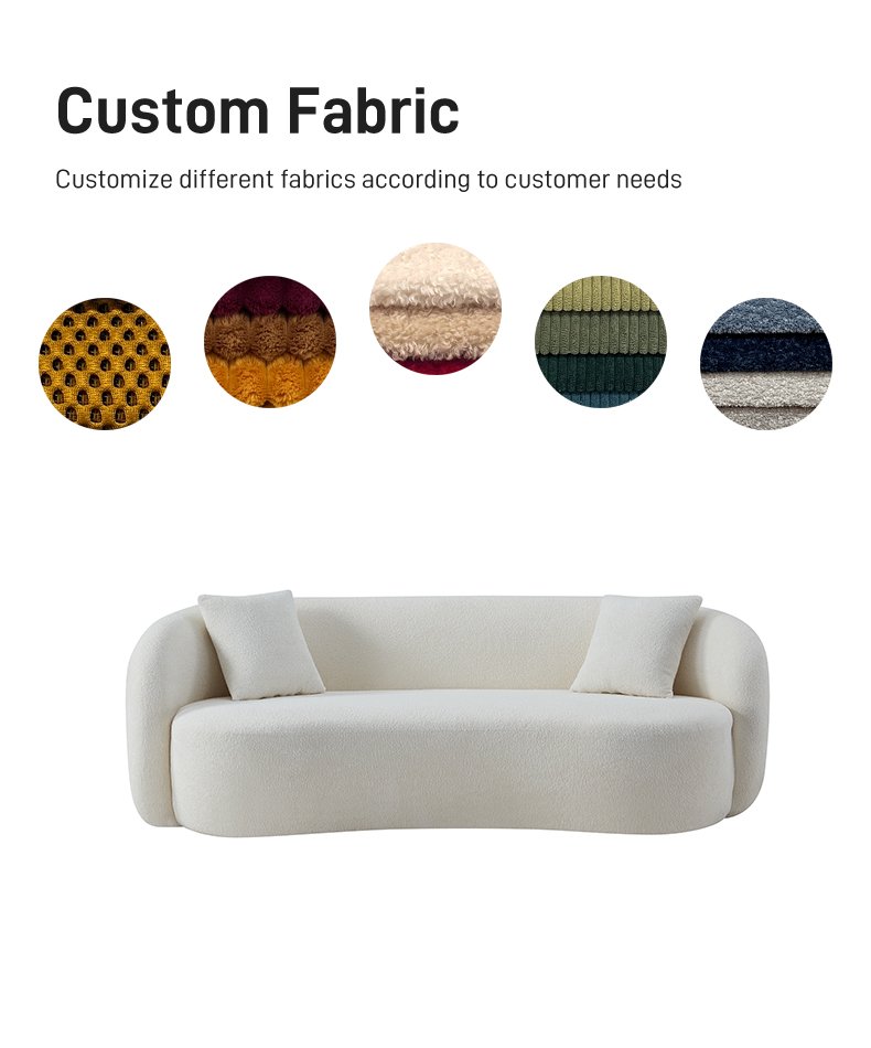 S252-3 Customizable New Sofa Set Curved Backrest Design Living Room Furniture for Apartment Use for Foreign Trade Compression Function
