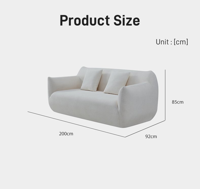 S254 IOem Factory Modern Minimalist White Teddy Fabric Cream Two Seater Beanbag Vacuum Compressed Sofa for Wholesaler