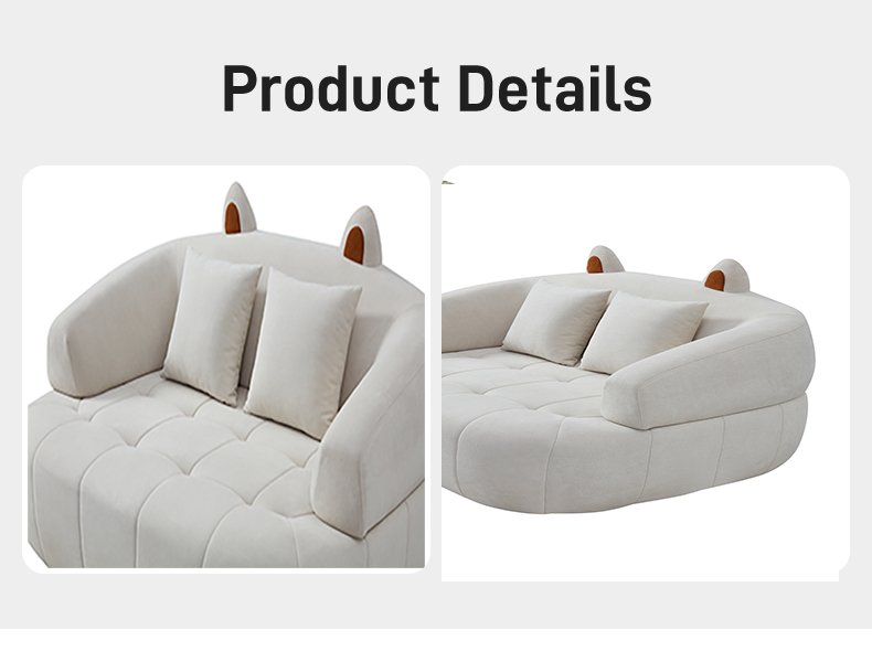 S211 Design Cat Ear Sofa Compressed Single Person Fabric Sponge Living Room Bedroom Leisure Sofa Special Price Sale Can Be Customized