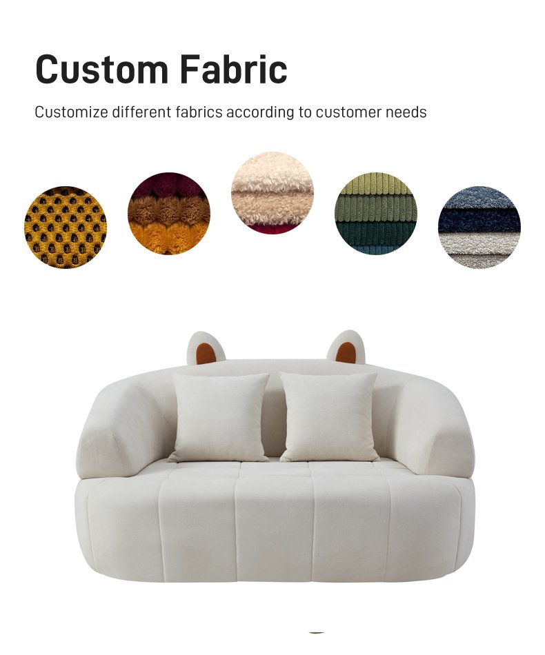 S211 Design Cat Ear Sofa Compressed Single Person Fabric Sponge Living Room Bedroom Leisure Sofa Special Price Sale Can Be Customized