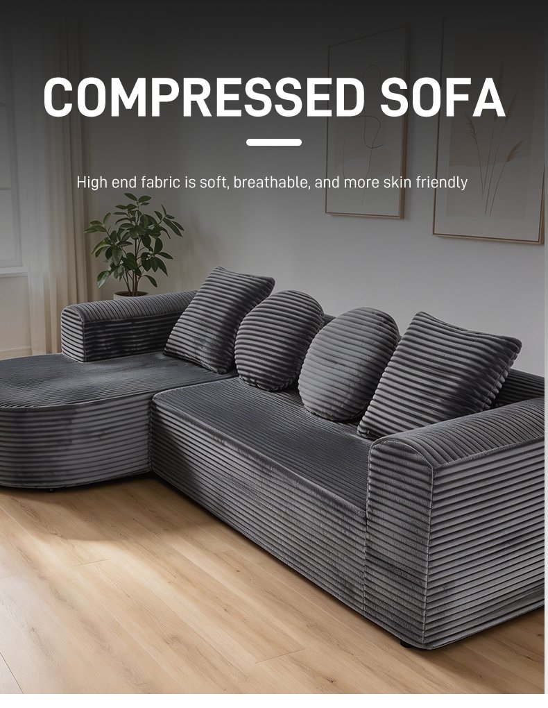 S260 Custom Compression Sofa Suit Fabric Vacuum High-density Foam Compression Packaging Sofa