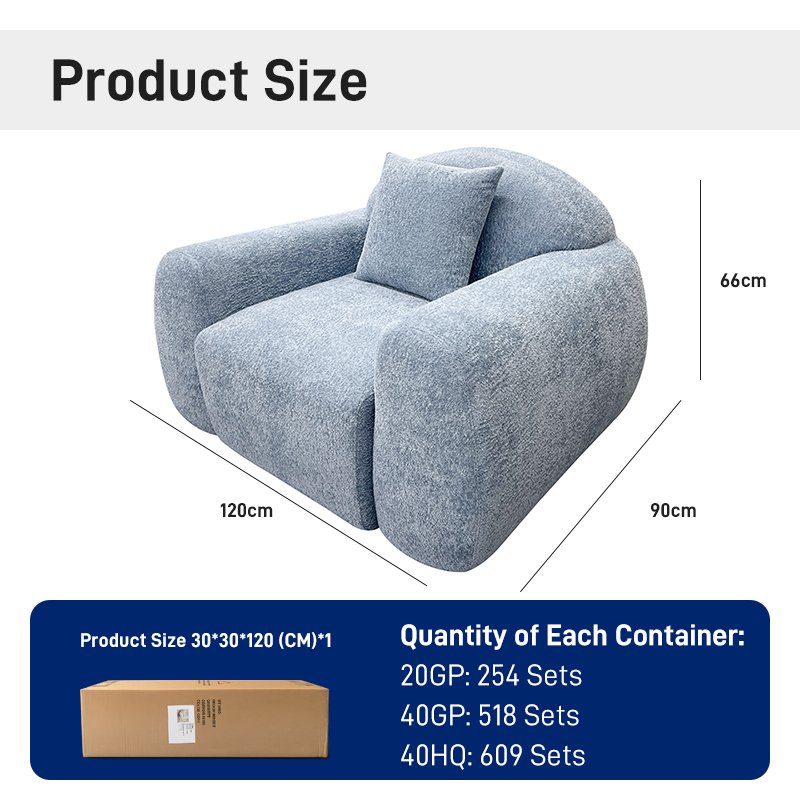 S225-1 OEM Foshan Factory Modern Fabric 35D Sponge Unit Sofa Vacuum Packaging Compression Apartment Furniture