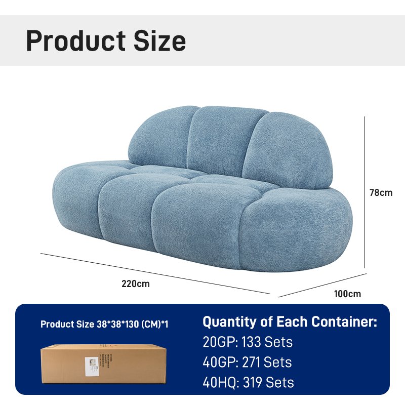 S256 Vacuum Compression Sponge Sofa Frameless 3-seater Villa Hotel Modern Curved Sofa Living Room Soft Cushion Leisure Sofa
