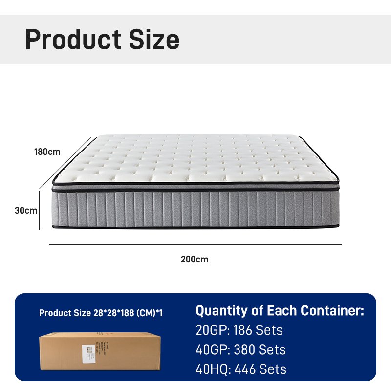 M009 Bedroom Villa Hotel Apartment High-end Knitted Fabric Spring Sponge Mattress New Design Compression Mattress Mattress in the Box