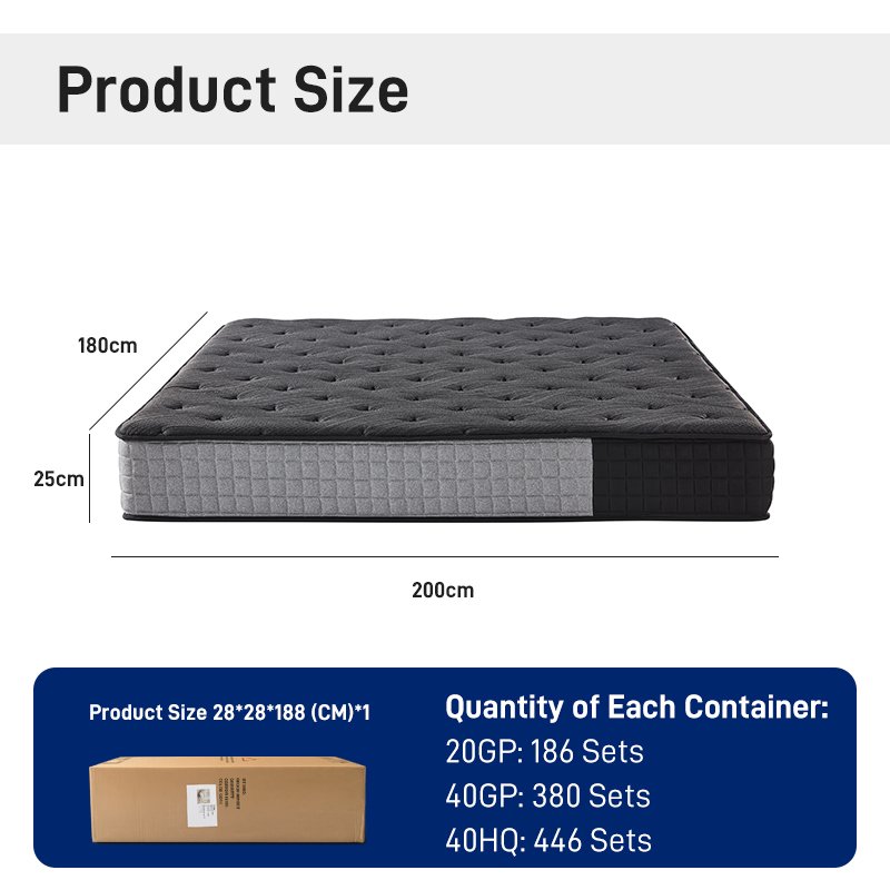 G001 Vacuum Compressed Pocket Spring Mattress Cotton Cover Space Saving for Home Hotel Apartment