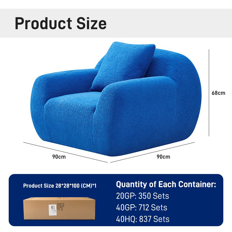 S243 Shunlinghang Modern Minimalist Single Person Leisure Sofa Chair Living Room Furniture Sponge Fabric Compression Lazy Armchair
