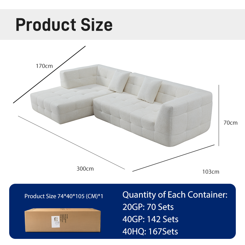 S248 Corner Empress Sofa Premium and Elegant Compact Sofa - Box Sofa Customizable in Size and Color