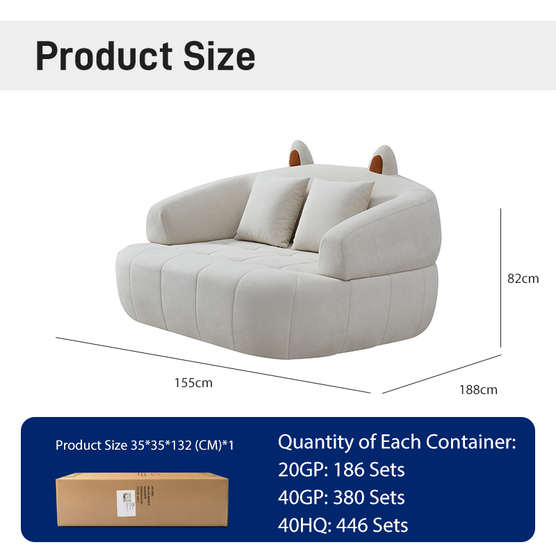 S211 Design Cat Ear Sofa Compressed Single Person Fabric Sponge Living Room Bedroom Leisure Sofa Special Price Sale Can Be Customized
