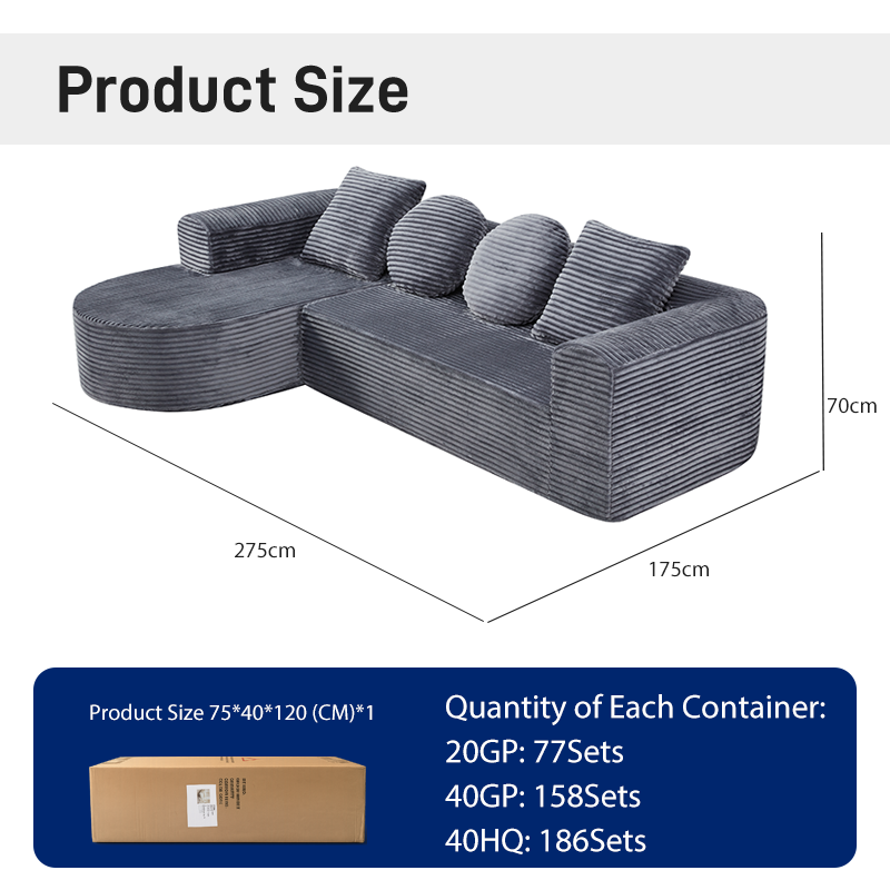 S260 Custom Compression Sofa Suit Fabric Vacuum High-density Foam Compression Packaging Sofa